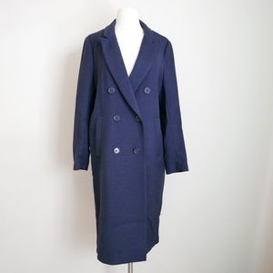 H&M Navy Long Cotton Coat